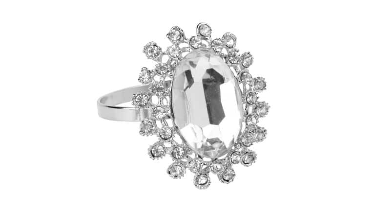 Royal Diamond Napkin Ring Holder – Silver | Rental