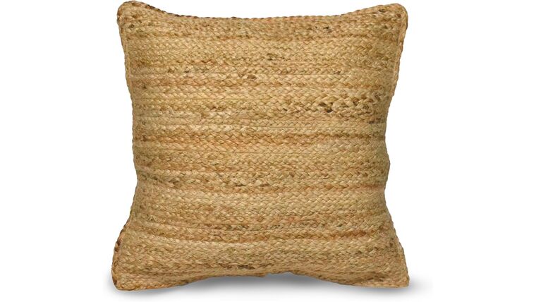 Jute Throw Pillow Covers, Braided Decorative Pillow Covers, Farmhouse Accent, Pillows for Couch, Living Room Decor, 18 x 18 inch, Natural | Rental