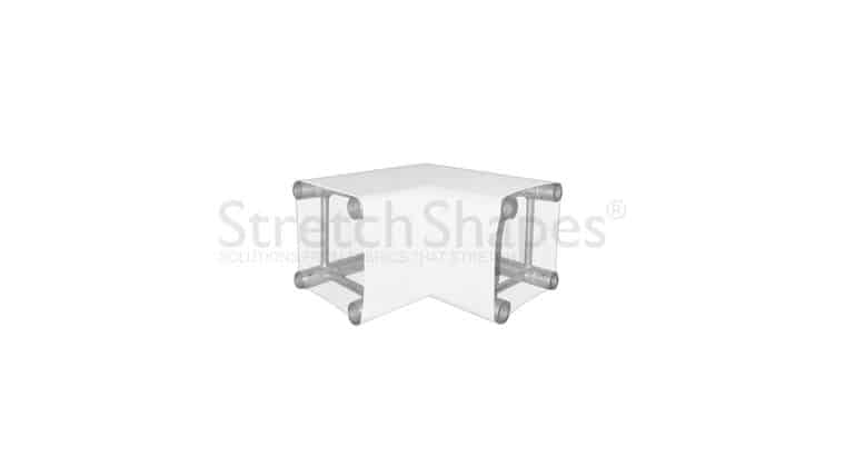 90° White 2-Way 12″ Box Truss Corner Cover | Rental 90° White 2-Way 12″ Box Truss Corner Cover | Rental