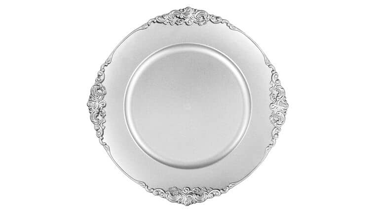 Vintage Acrylic Charger Plate – Silver | Rental