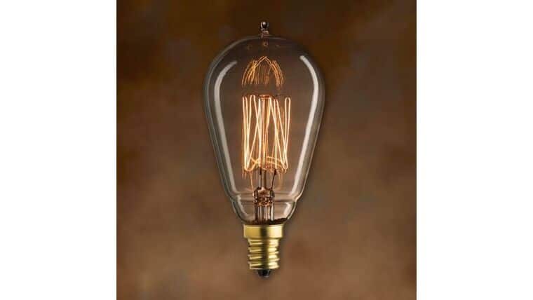 Mini-Nostalgic Thread ST15 Bulb, E12/C7 Base, Incandescent, 25 Watt, Clear | Rental Mini-Nostalgic Thread ST15 Bulb, E12/C7 Base, Incandescent, 25 Watt, Clear | Rental
