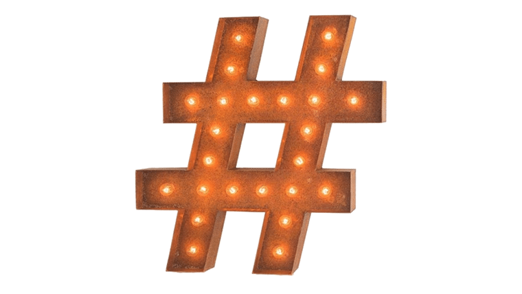 Vintage Marquee Letter | Hashtag | 36″ | Rental