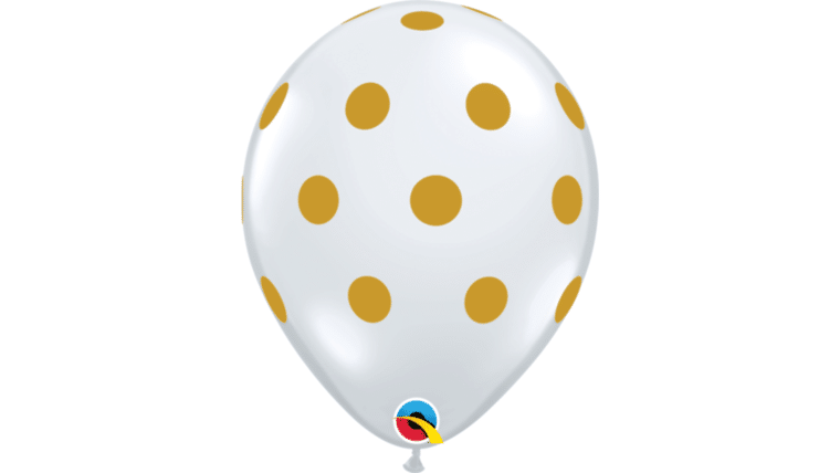 11″ Gold Polka Dots On Clear | Rental 11″ Gold Polka Dots On Clear | Rental