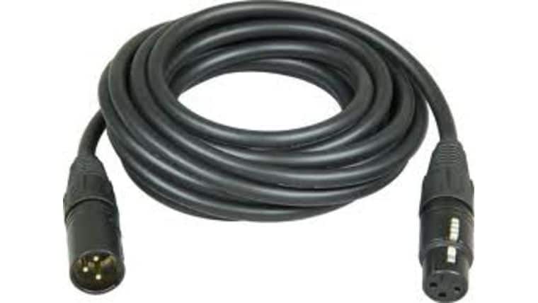 3-Pin – 15’ Black XLR Female to XLR Male Data Cable | Rental