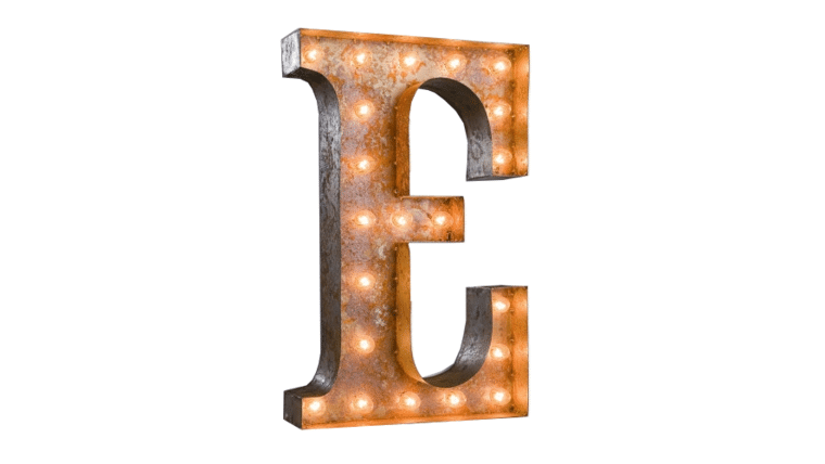 Vintage Marquee Letter – E | 36″ | Rental