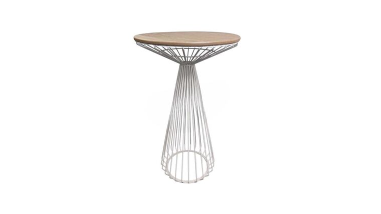 Hawaii Bar Table – White w Oak Wooden Top | Rental Hawaii Bar Table – White w Oak Wooden Top | Rental