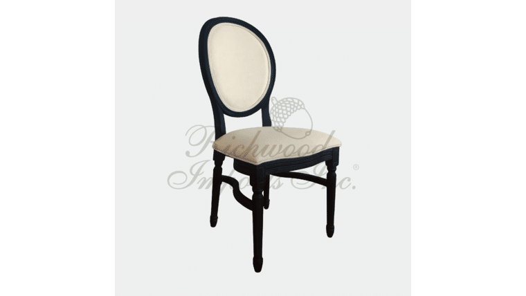 Chloe Chair – w/Rectangular Fabric Back – Black Antique | Rental Chloe Chair – w/Rectangular Fabric Back – Black Antique | Rental