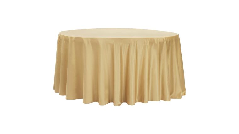 Lamour Satin 120″ Round Tablecloth – Gold Antique | Rental Lamour Satin 120″ Round Tablecloth – Gold Antique | Rental