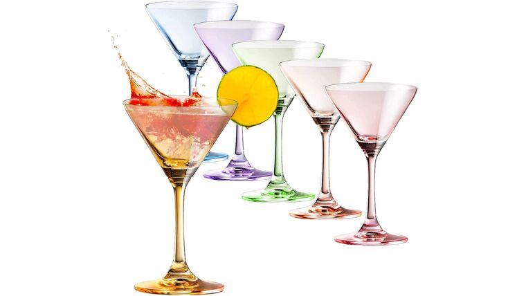 Martini Glass – Large Martini Glasses Elegant Colors 8oz | Crystal Martini Glass – Premium Hand-Blown | Colored Coupes For Martini, Manhattan, Cosmopolitan, Sidecar, Speakeasy Style – Stemmed Goblets | Rental Martini Glass – Large Martini Glasses Elegant Colors 8oz | Crystal Martini Glass – Premium Hand-Blown | Colored Coupes For Martini, Manhattan, Cosmopolitan, Sidecar, Speakeasy Style – Stemmed Goblets | Rental