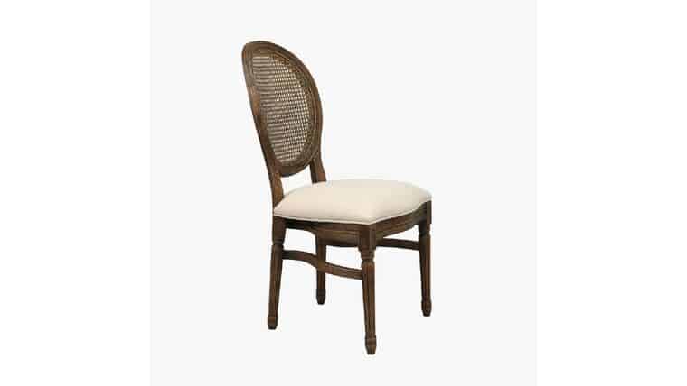 Chloe Chair – Antique Brown w/Round Rattan Back | Rental
