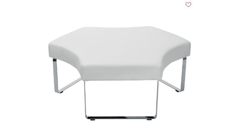 Meetup Lounge Module with Chrome Legs in White Dillon Fabric | Rental