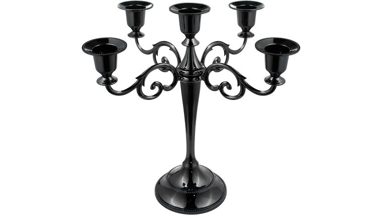 5-Candle Metal Candelabra 10.2 Inch Tall Candlestick Candle Holders for Home Decor Wedding Christmas Church Halloween Party, Black | Rental 5-Candle Metal Candelabra 10.2 Inch Tall Candlestick Candle Holders for Home Decor Wedding Christmas Church Halloween Party, Black | Rental