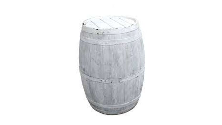 Cocktail Table – Resin Barrel – Whitewash | Rental Cocktail Table – Resin Barrel – Whitewash | Rental