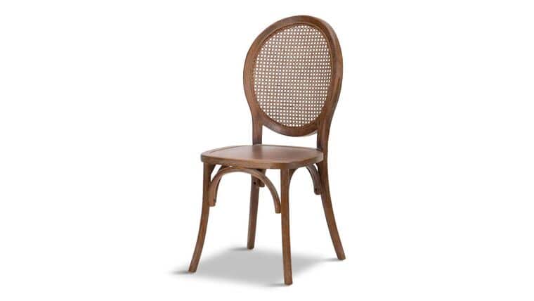 Chloe Chair – Round Rattan Back – Dark | Rental Chloe Chair – Round Rattan Back – Dark | Rental