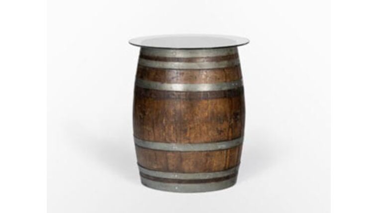 36″ Round High Boy Wine Barrel With 36″ Round Glass Top Kit | Rental 36″ Round High Boy Wine Barrel With 36″ Round Glass Top Kit | Rental
