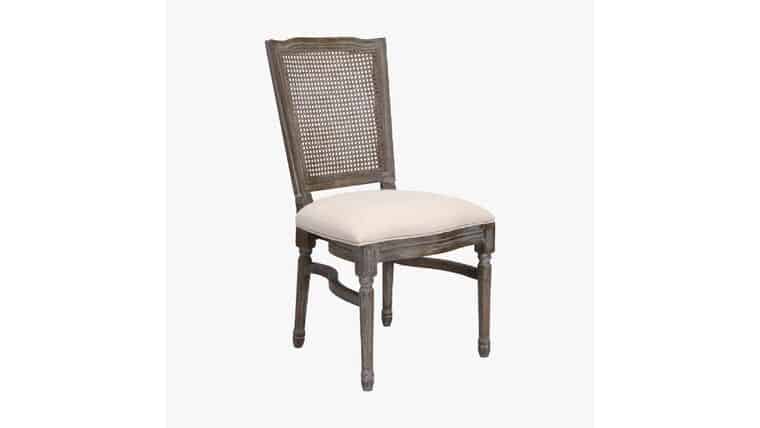 Chloe Chair – Grey Dust w/Square Rattan Back | Rental Chloe Chair – Grey Dust w/Square Rattan Back | Rental