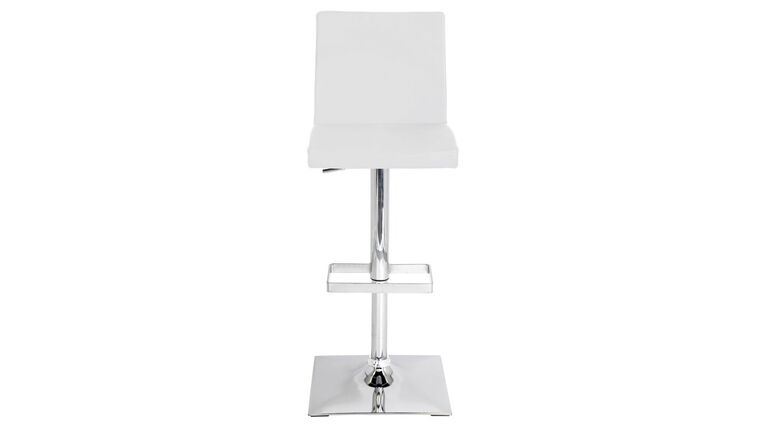 White & Chrome Metal Swivel Barstool With Seat Back Rest | Rental White & Chrome Metal Swivel Barstool With Seat Back Rest | Rental