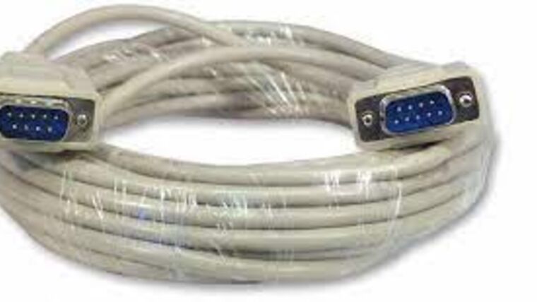 9 Pin Serial Cable Male to Male RS232 Straight Through 25’ Grey | Rental