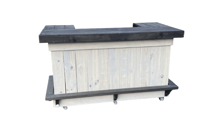 4′ Hampton Bar – White And Black | Rental