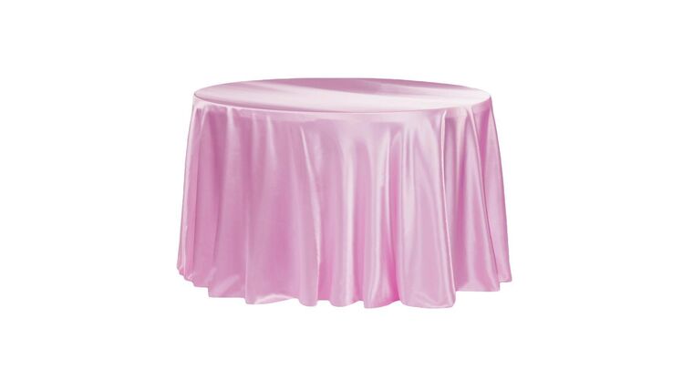 Satin 120″ Round Tablecloth – Medium Pink | Rental
