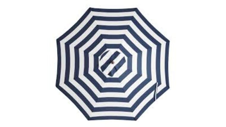 9′ Market Umbrella Kit – Blue & White Stripe | Rental 9′ Market Umbrella Kit – Blue & White Stripe | Rental