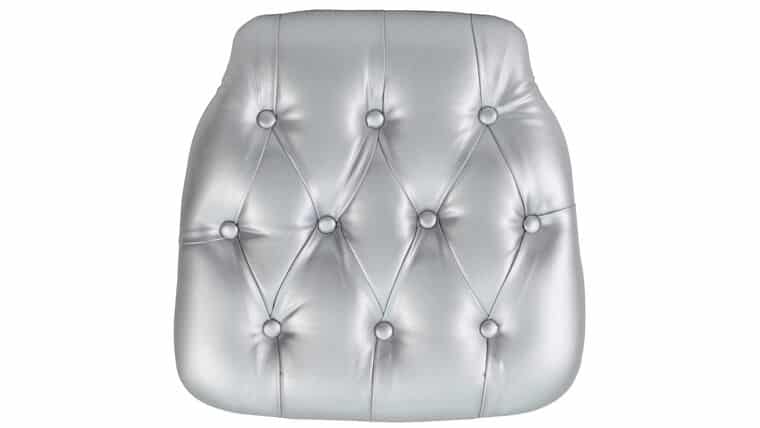 Chair Pad – Silver Hard Tufted Vinyl Chiavari Chair Cushion | Rental Chair Pad – Silver Hard Tufted Vinyl Chiavari Chair Cushion | Rental