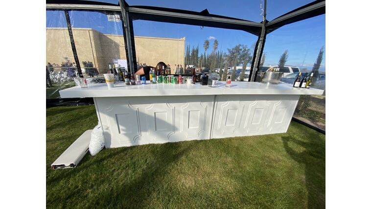 12′ White 2-Piece Colonial Bar | Rental