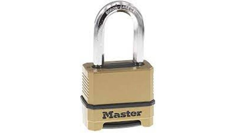 Master Lock Magnum 2.27-in Brass Combination Padlock | Rental Master Lock Magnum 2.27-in Brass Combination Padlock | Rental