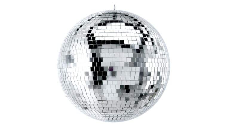 16″ Round Disco Mirror Ball – Silver | Rental