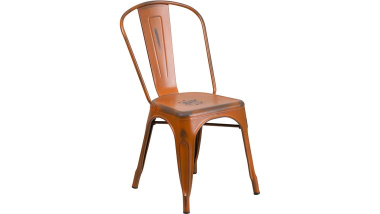 Bistro Chair – Distressed Orange | Rental Bistro Chair – Distressed Orange | Rental