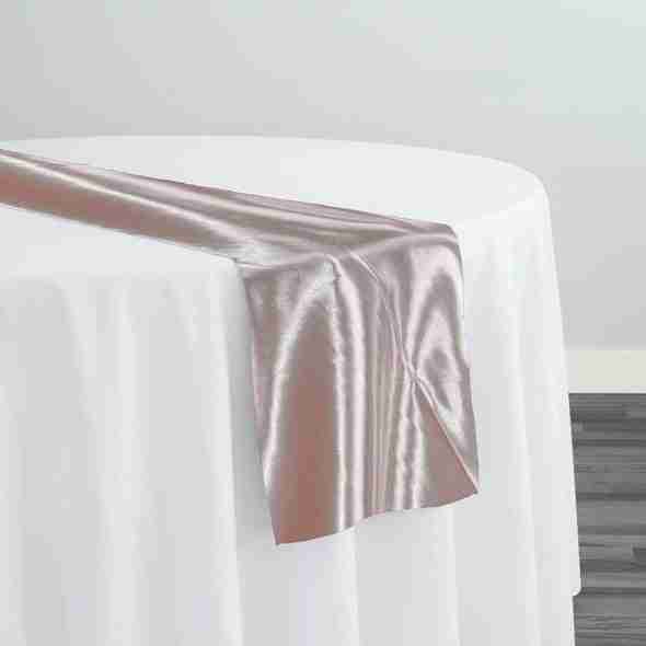 Bridal Satin Table Runner in Blush 075 | Rental Bridal Satin Table Runner in Blush 075 | Rental