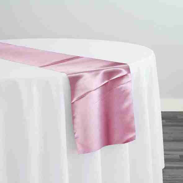Bridal Satin Table Runner in Dark Pink 158 | Rental Bridal Satin Table Runner in Dark Pink 158 | Rental