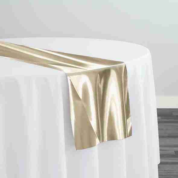 Bridal Satin Table Runner in Khaki 021 | Rental Bridal Satin Table Runner in Khaki 021 | Rental