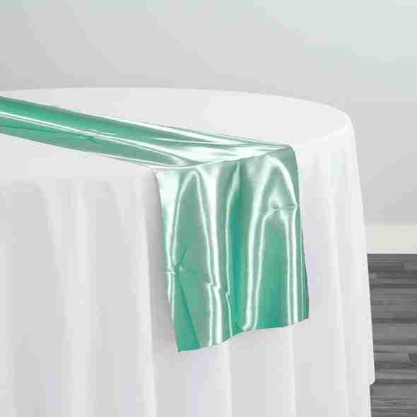 Bridal Satin Table Runner in Mint 765 | Rental Bridal Satin Table Runner in Mint 765 | Rental