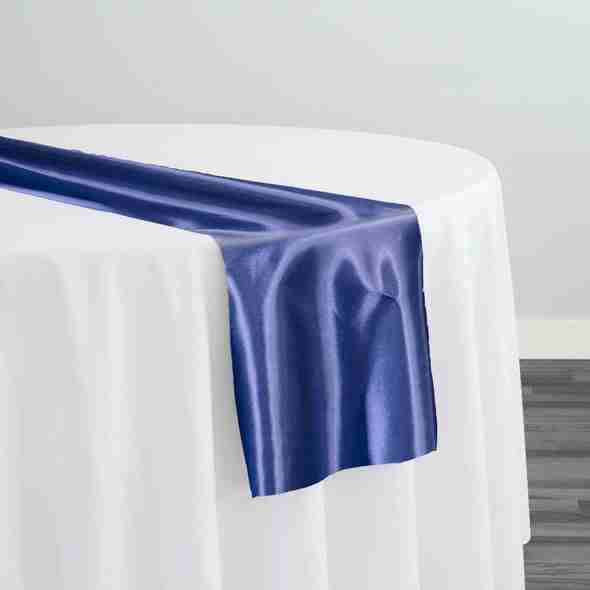 Bridal Satin Table Runner in Navy 245 | Rental Bridal Satin Table Runner in Navy 245 | Rental