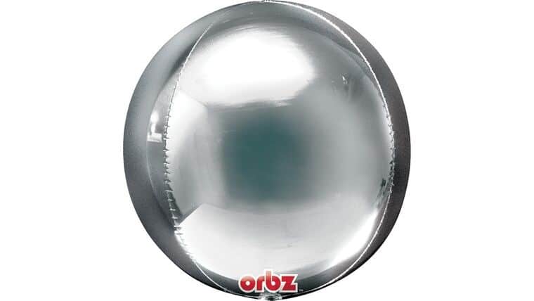 16″ Silver Orbz Anagram Balloon | Rental 16″ Silver Orbz Anagram Balloon | Rental
