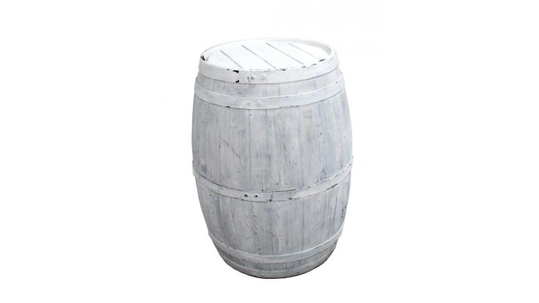 6’ Barrel Cocktail Table – White Wash | Rental 6’ Barrel Cocktail Table – White Wash | Rental