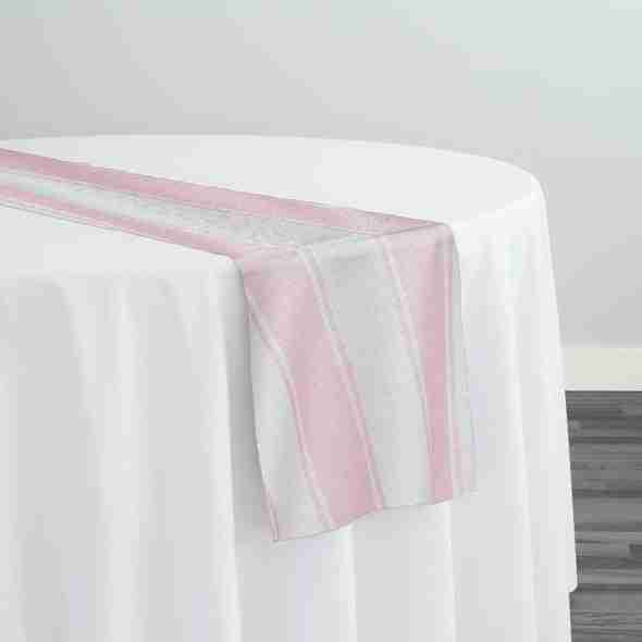 Cabana Stripe Table Runner in Pink / White | Rental Cabana Stripe Table Runner in Pink / White | Rental