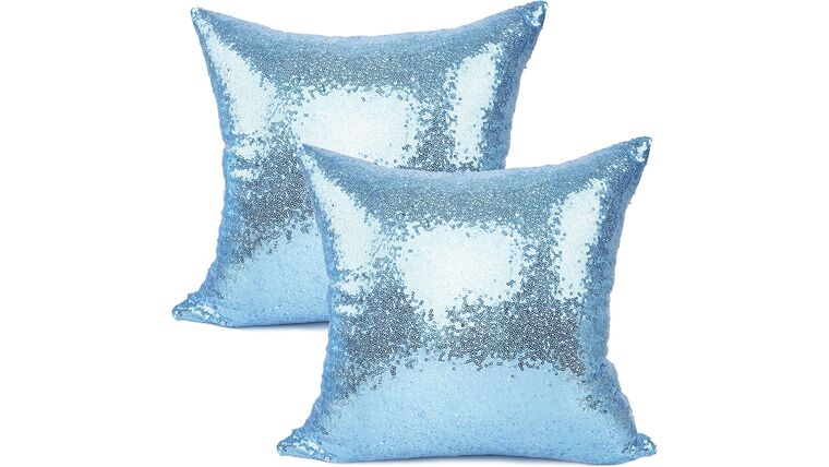 Sequin & Satin Pillow 18″ x 18″ – Blue | Rental Sequin & Satin Pillow 18″ x 18″ – Blue | Rental