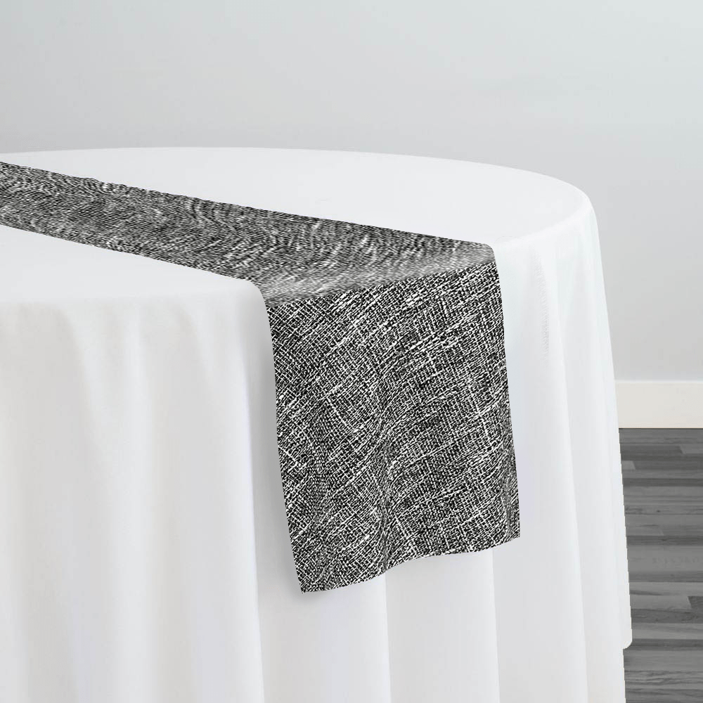 Capri Slub Linen Table Runner in Charcoal | Rental