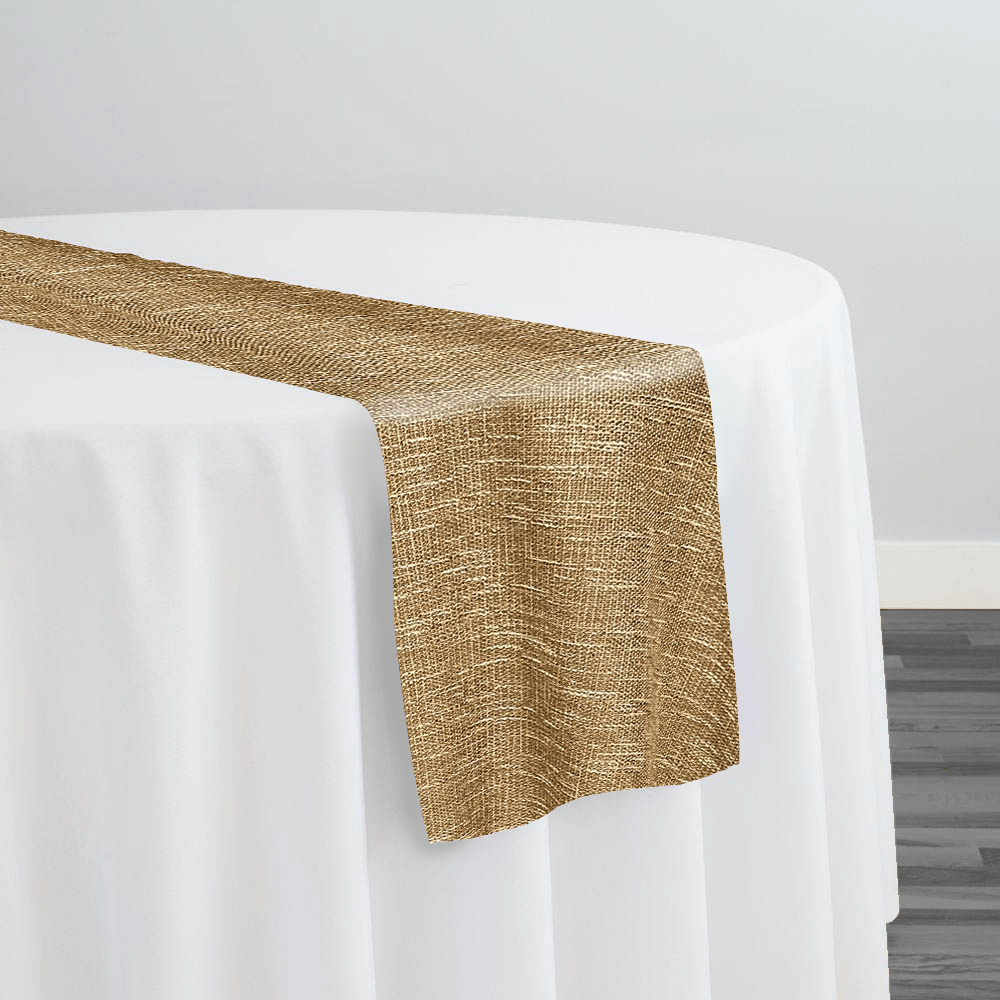 Capri Slub Linen Table Runner in Honey | Rental
