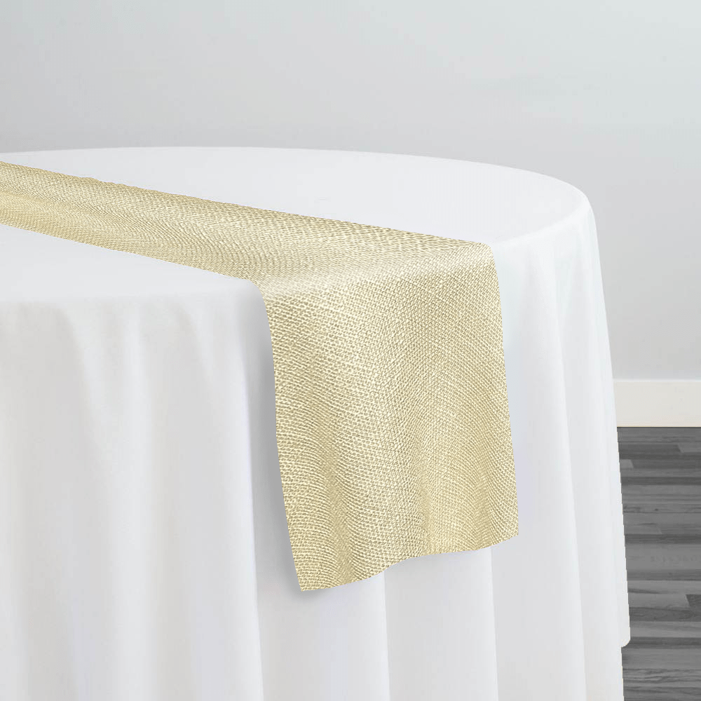 Capri Slub Linen Table Runner in Ivory | Rental