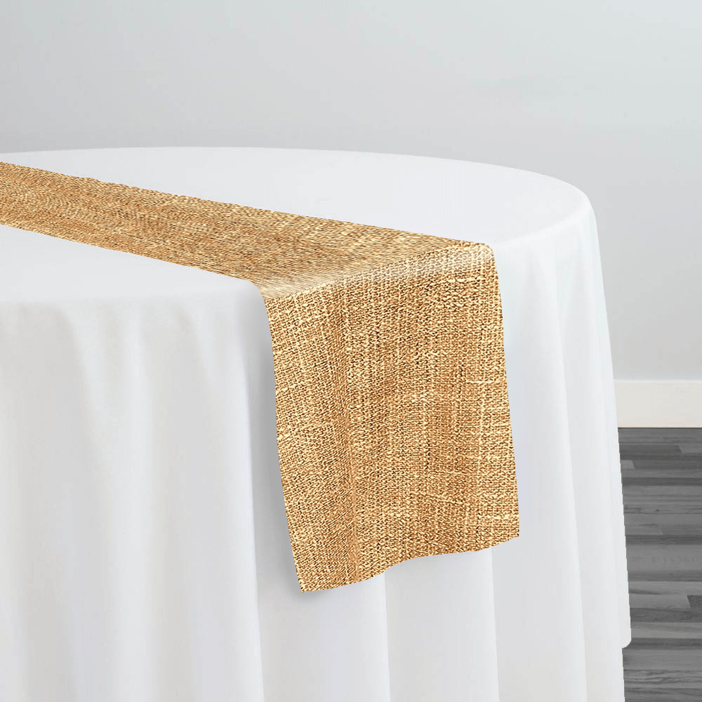 Capri Slub Linen Table Runner in Lt Gold | Rental