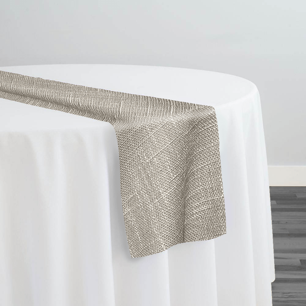 Capri Slub Linen Table Runner in Silver | Rental