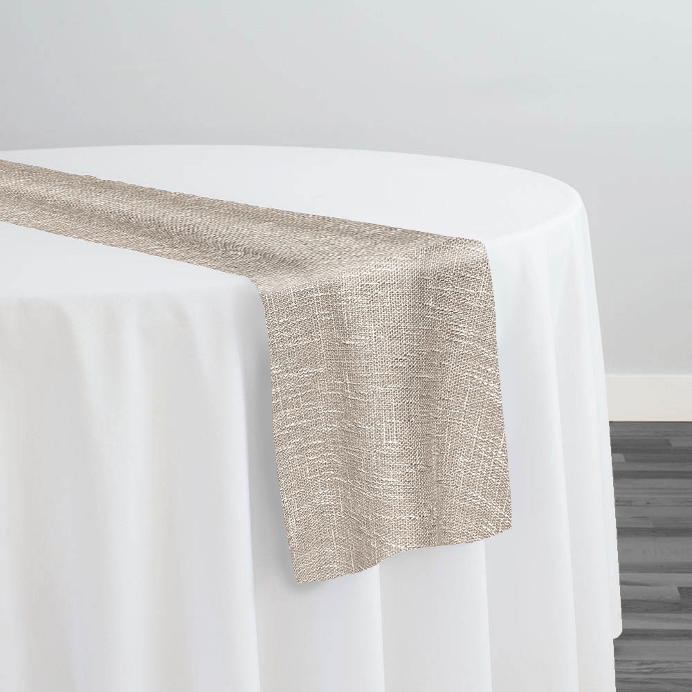 Capri Slub Linen Table Runner in Taupe | Rental