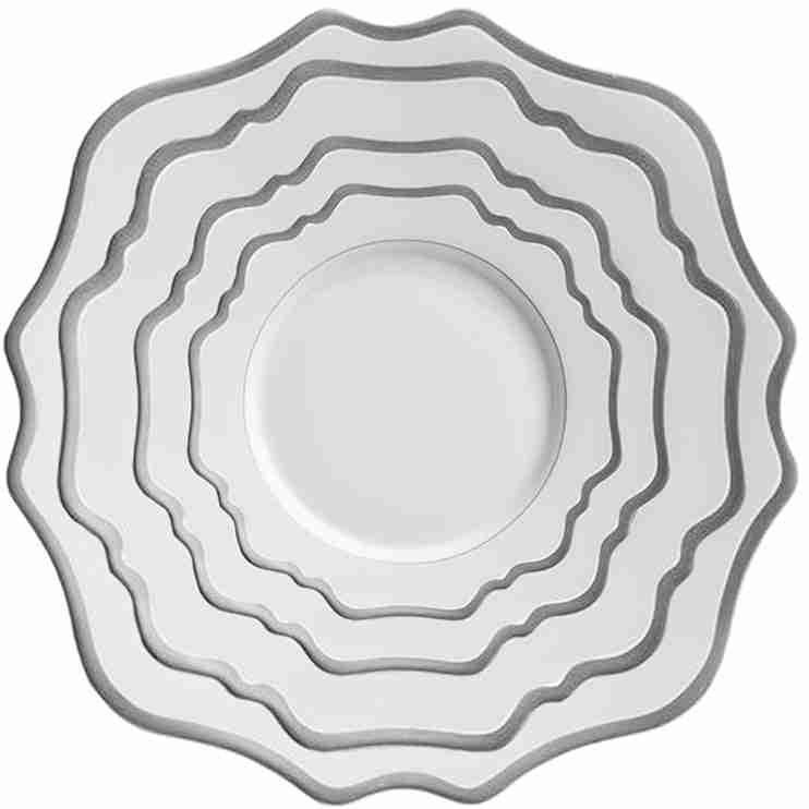 Casablanca Porcelain Collection in White/Silver | Rental