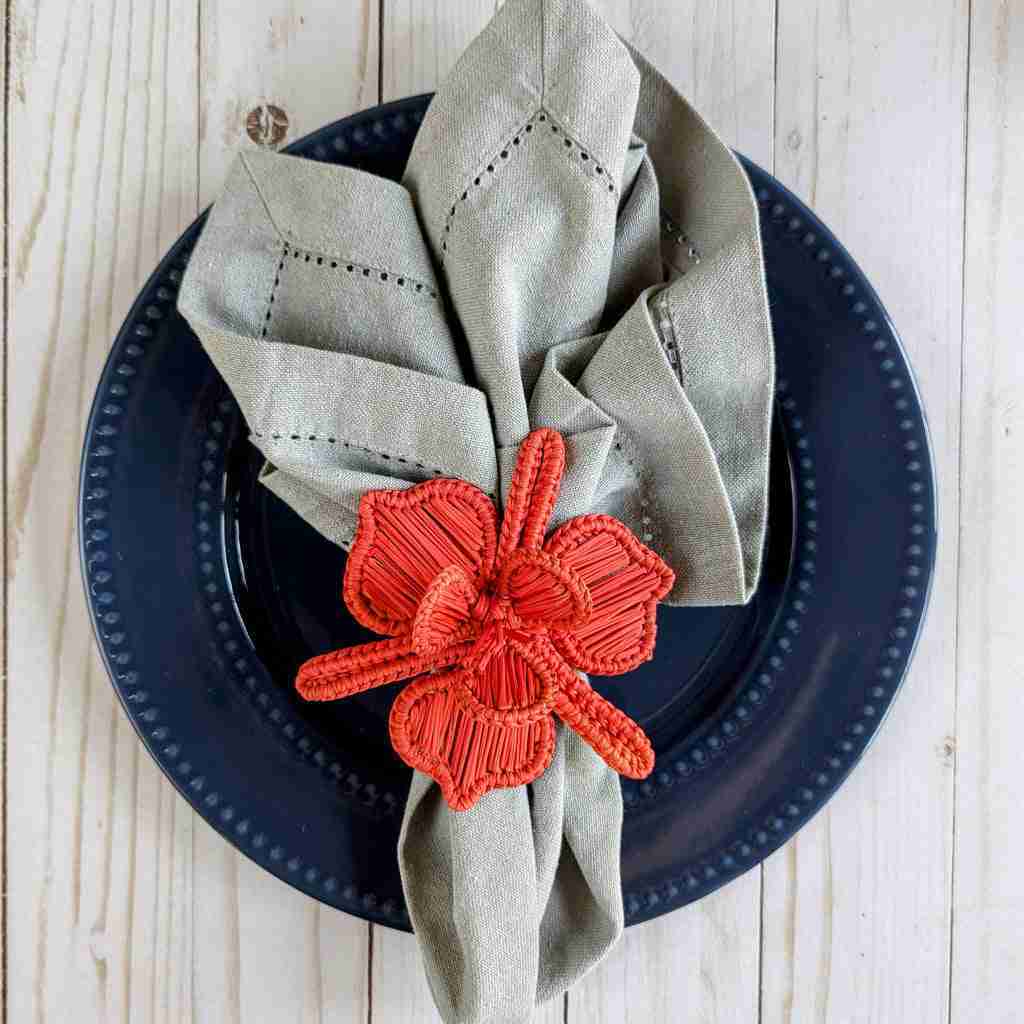 Christmas Orchid Woven Napkin Ring – Holiday Edition | Rental Christmas Orchid Woven Napkin Ring – Holiday Edition | Rental