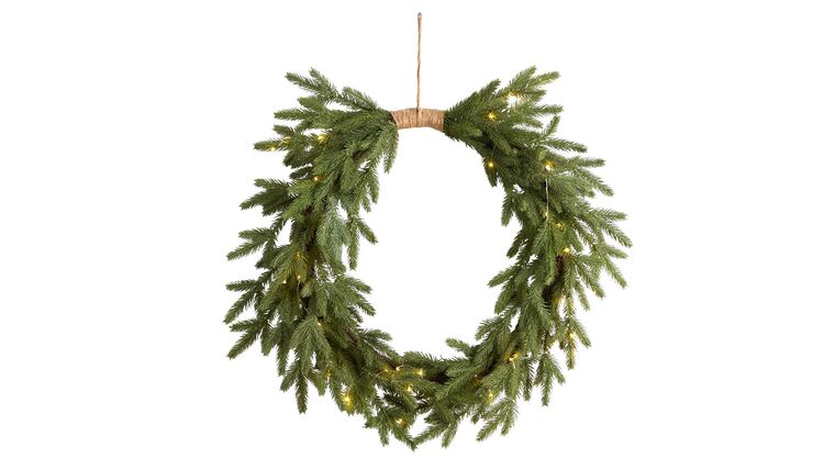 24″ Holiday Christmas Pre-Lit Cascading Pine Wreath” | Rental