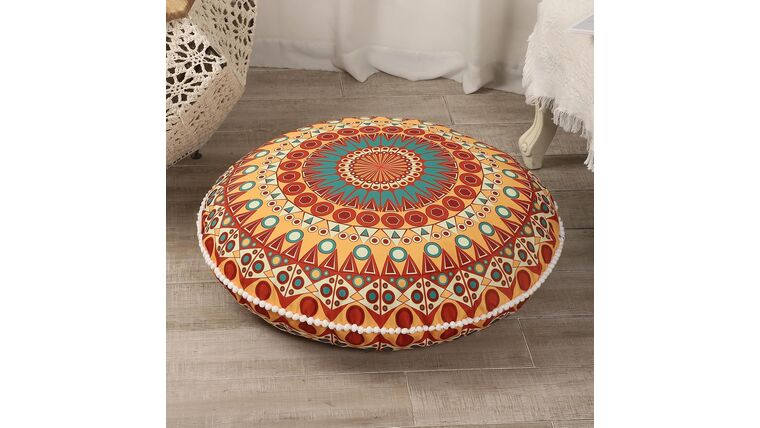 32 inches Meditation Floor Cushion for Adults, Round Large Thick Floor Pillow, Memory Foam Filling, Orange | Rental