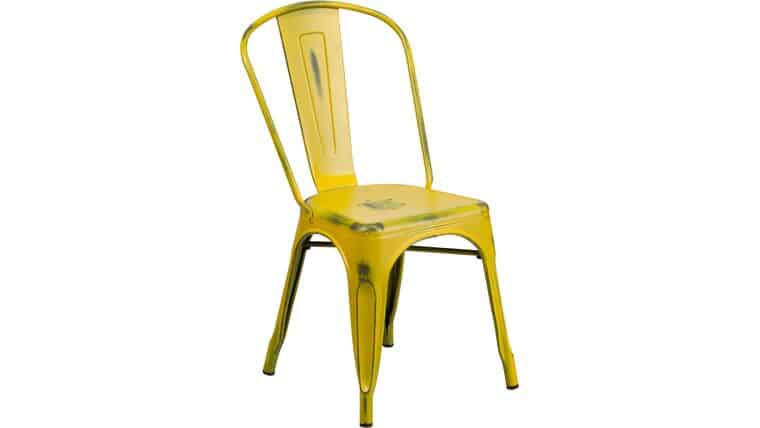 Bistro Chair – Distressed Yellow | Rental Bistro Chair – Distressed Yellow | Rental